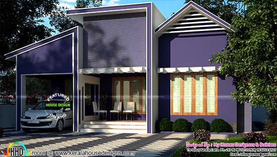 Purple color Indian home design