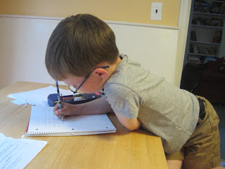 Boy writing