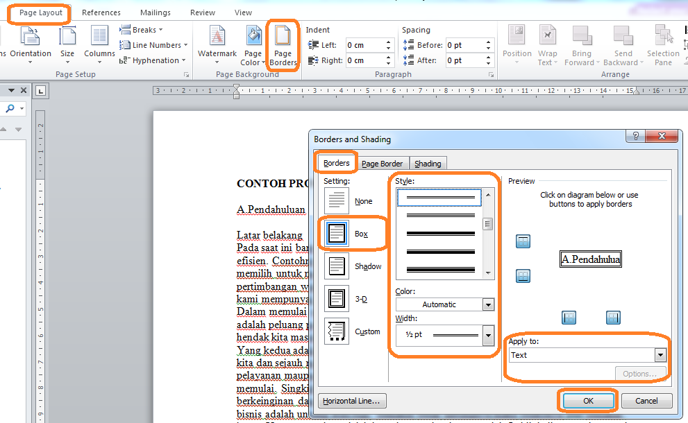 Cara Membuat Border/Bingkai Pada Halaman Ms Word