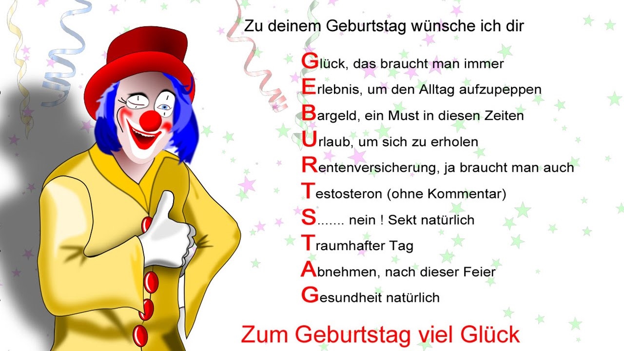 Geburtstagssprüche zum Schmunzeln
