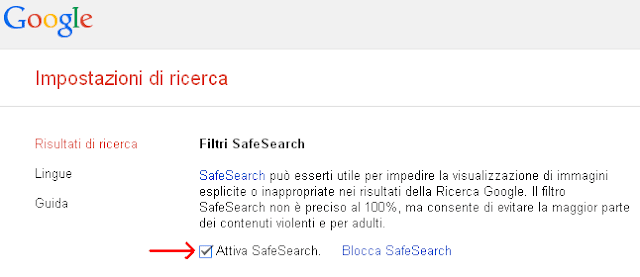 Attiva SafeSearch ricerche Google