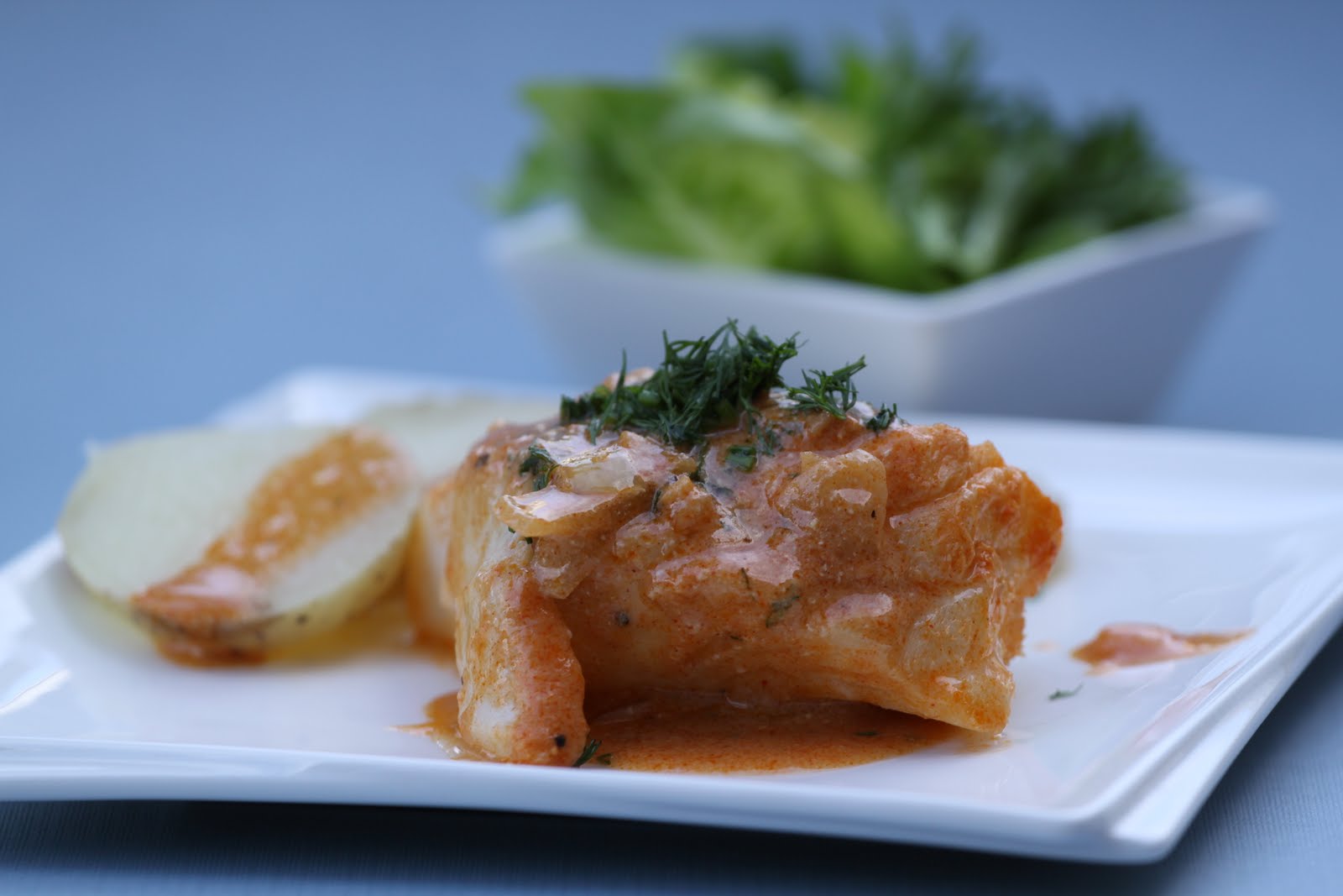 Pots and Frills: Cod in Paprika Sauce--From Hungary