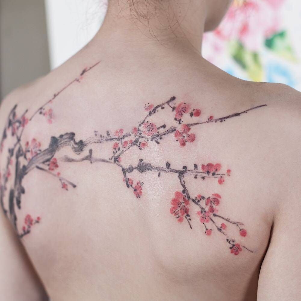 250+ Japanese Cherry Blossom Tattoo Designs With Meanings & Symbolism ...