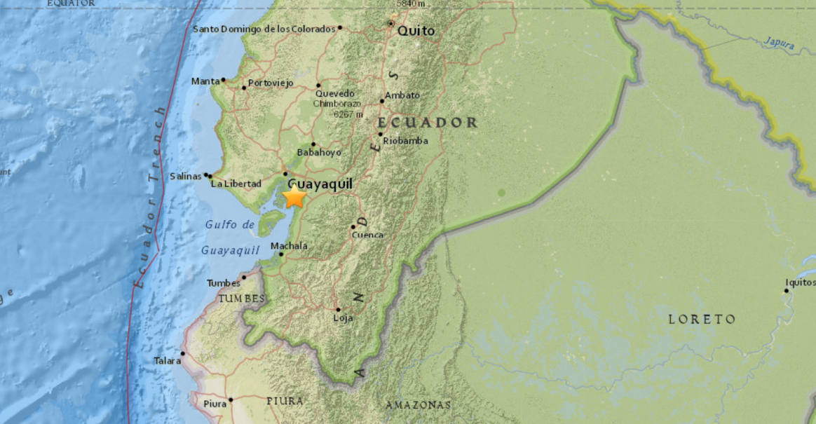 Sciency Thoughts Magnitude 5.2 Earthquake in Guayas Province, Ecuador.