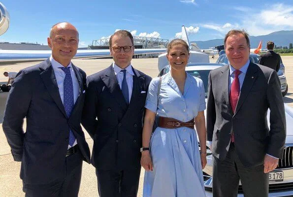 Crown Princess Victoria dressed in Camilla Thulin Design spring summer SS18 collection