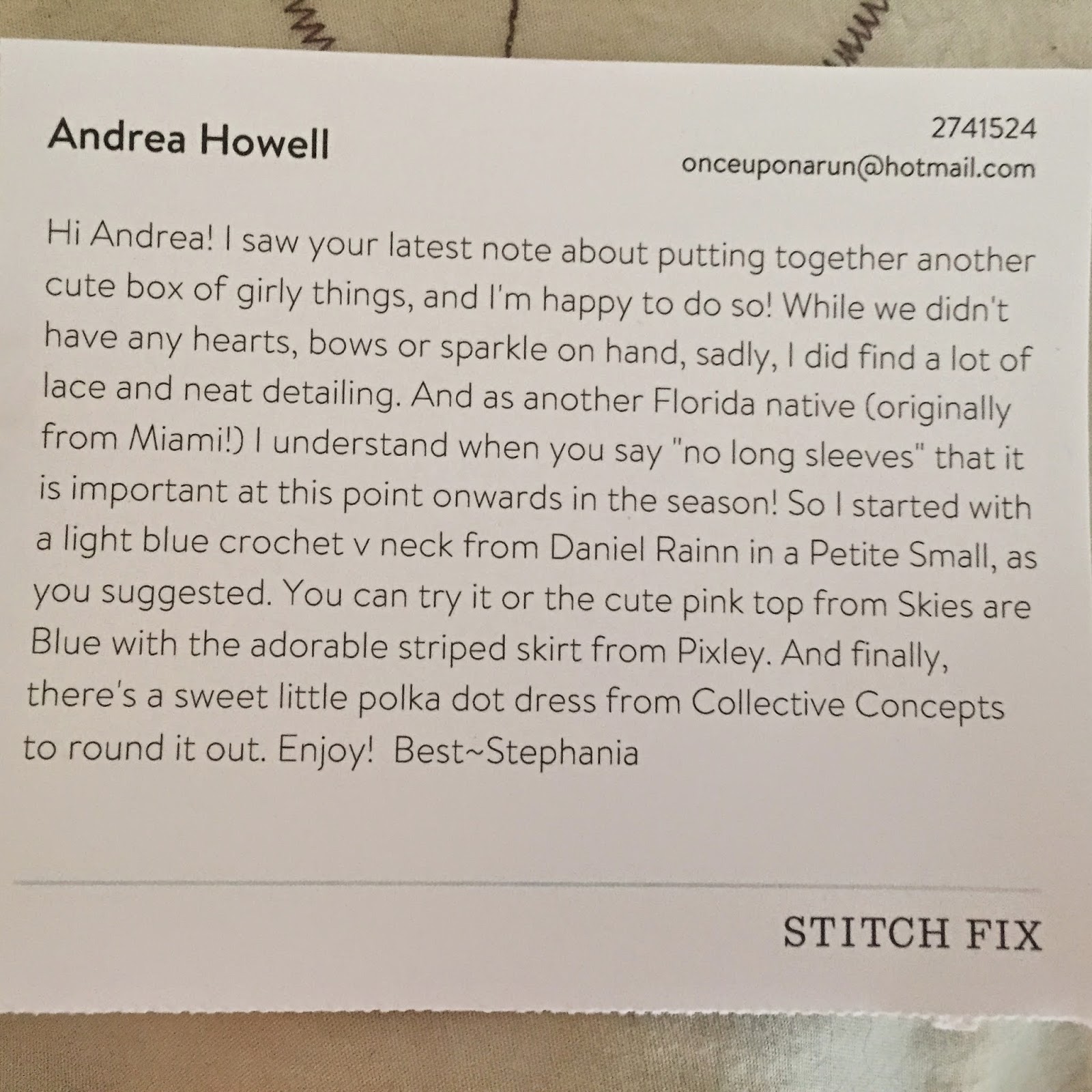 Once Upon a Run: Stitch Fix Boxes # 8 & 9