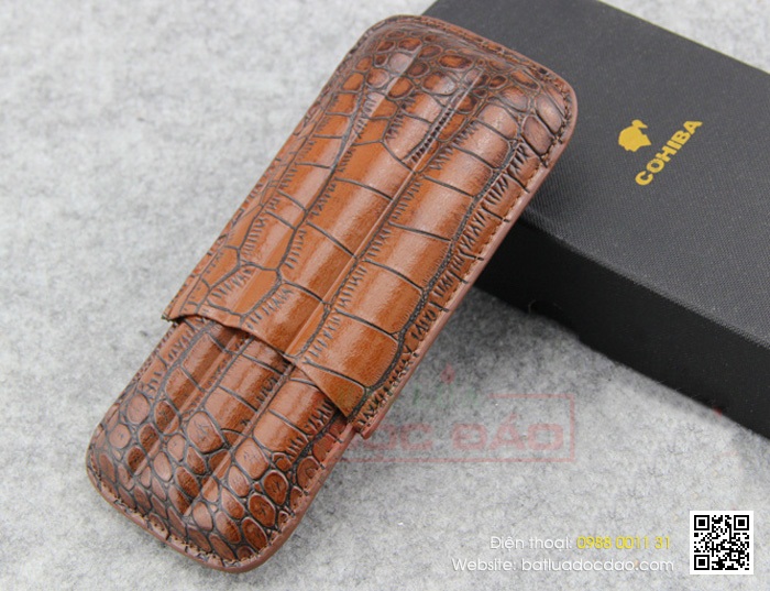 Bán bao da Cohiba đựng xì gà loại 3 điếu, màu nâu Bao-da-dung-xi-ga-3-dieu-bao-da-cohiba