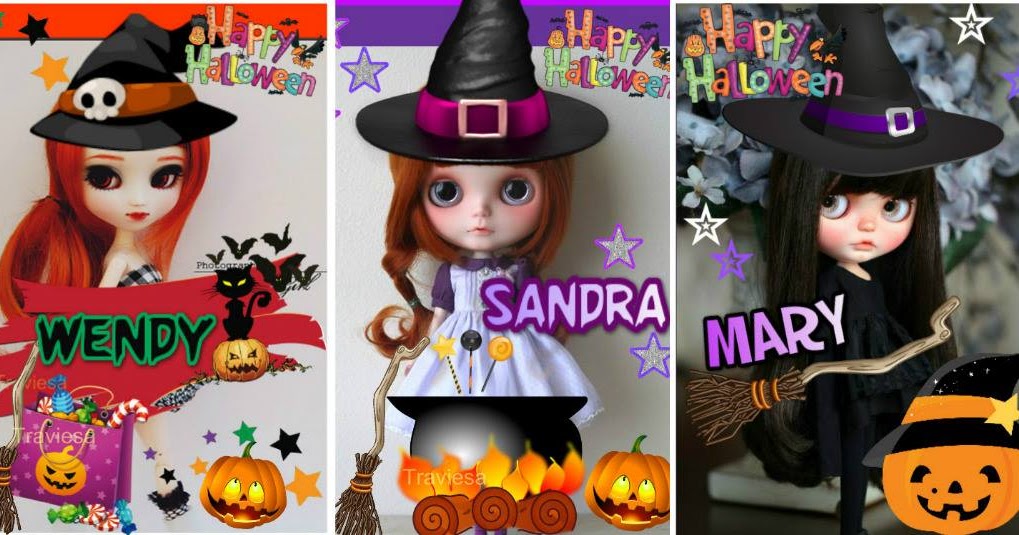 muñequitas de halloween con nombres