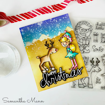 Happy Christmas Card by Samantha Mann, Paper Smooches, Christmas, Cards, Card Making, Distress Inks, Ink Blending, Get Cracking On Christmas, #papersmooches #christmas #cards #christmascard #distressinks #inkblending