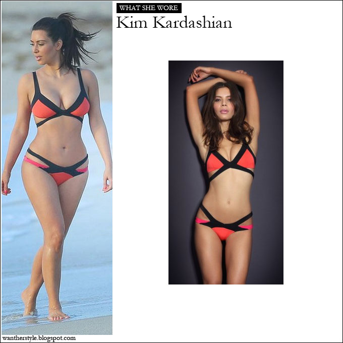 fugtighed Interaktion Udled WHAT SHE WORE: Kim Kardashian in sexy pink and black cut out Agent  Provocateur bikini ~ I want her style - What celebrities wore and where to  buy it. Celebrity Style