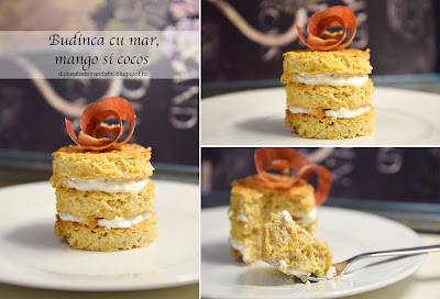 Budinca de mere, mango si cocos