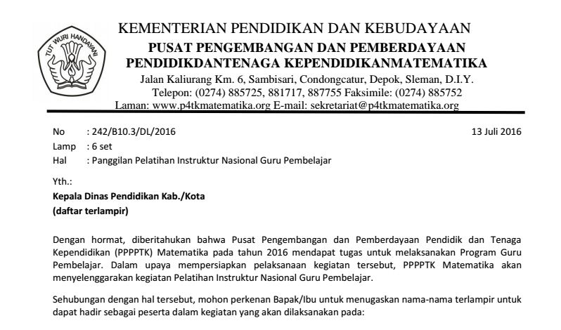 Daftar Nama Instruktur Nasional Guru Pembelajar