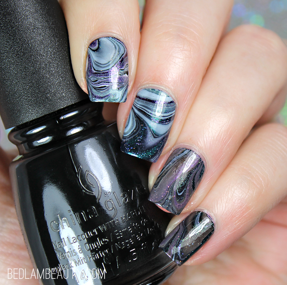 Top Shelf Bright Shimmers Messy Watermarble Nail Art