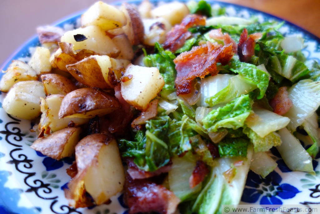 Farm Fresh Feasts Back Bacon, Chinese Cabbage, and Potato (Eggless