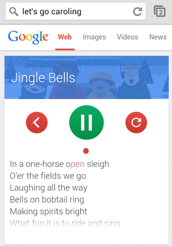 google 39 s christmas carols easter egg karaoke christmas carol