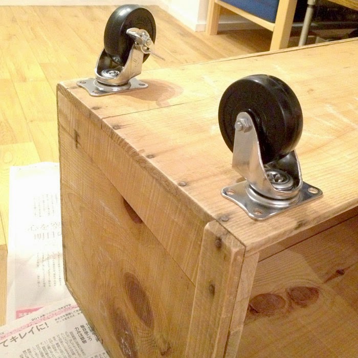 DIYりんご箱でローテーブル