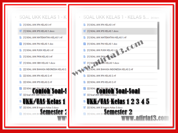 Contoh Soal-Soal Ukk/Uas Kelas 1 2 3 4 5 Semester 2 Sd