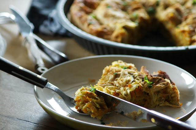 Börekschnecke mit Kürbis-Zucchini-Füllung