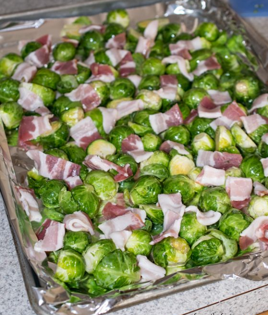 Oven Roasted Brussels Sprouts with Bacon HealthyRecipesFlatley