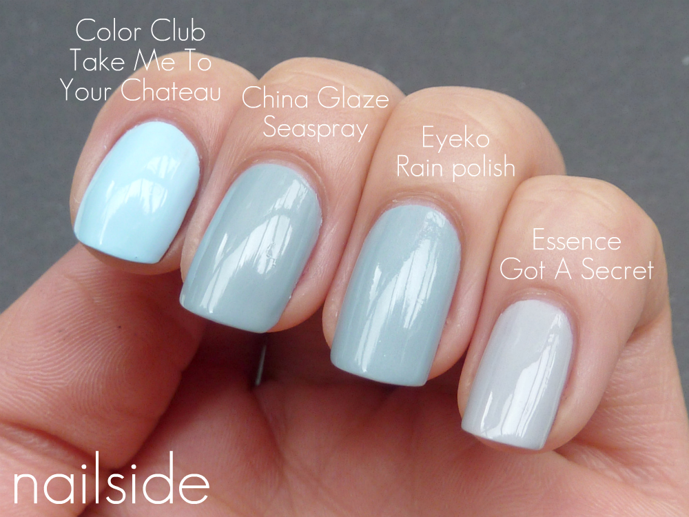 nails art Comparison Grey/blue pastels