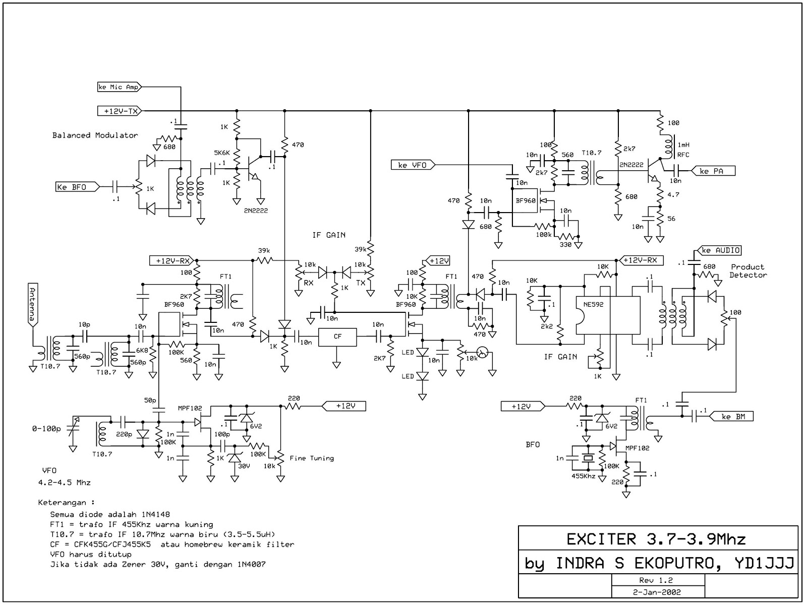 BLEKOK QRP by YD1JJJ 80M SSB EXCITER MENGGUNAKAN BF960 DAN FILTER