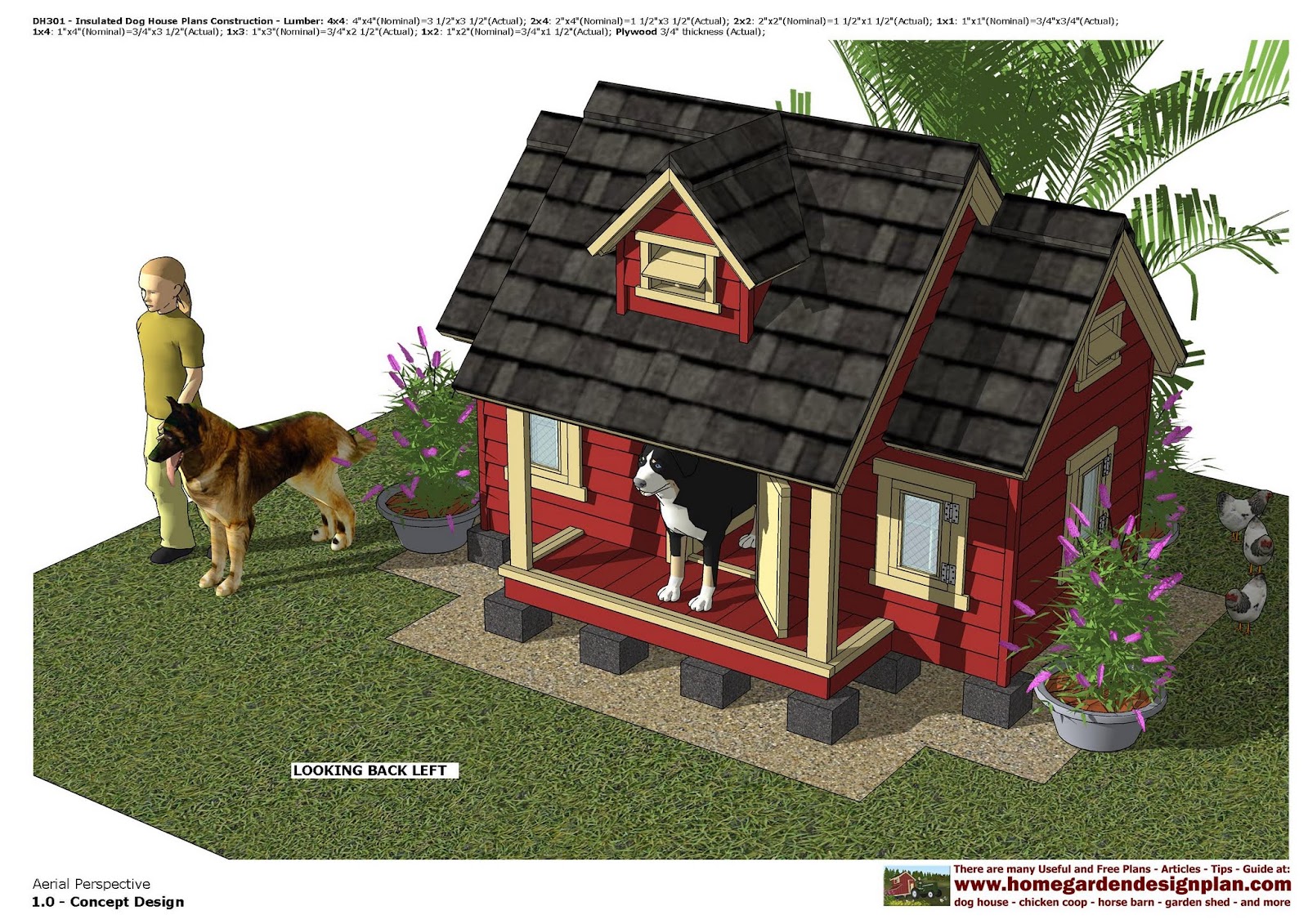 home garden plans: DH301 - Insulated Dog House Plans - Dog ...