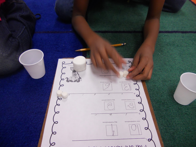 Glowing 1st Graders Marshmallow Measurement
