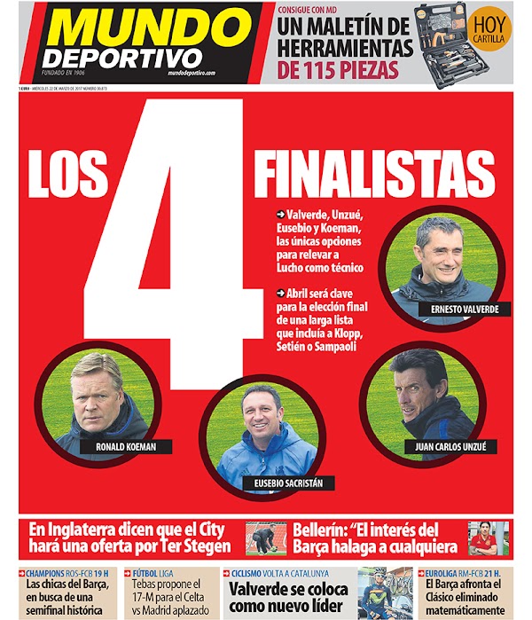 FC Barcelona, Mundo Deportivo: "Los 4 finalistas"