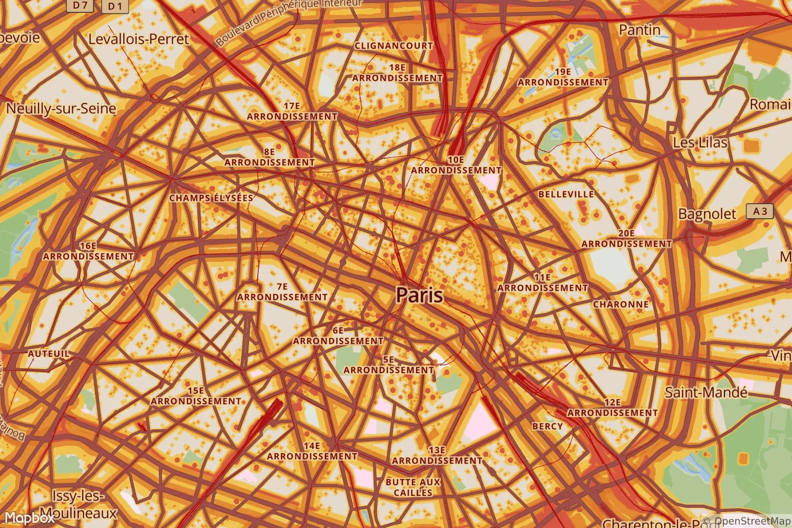 Paris - noise pollution map