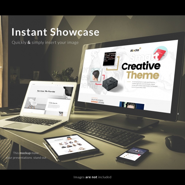 Computer mock up Free Psd