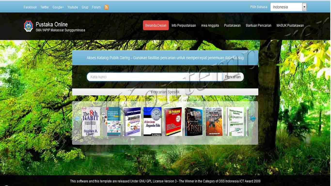 web perpustakaan dengan cms slims