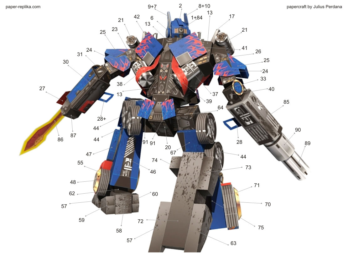 Papercraft Optimus Prime DOTM Nueva version Transformers Matrix