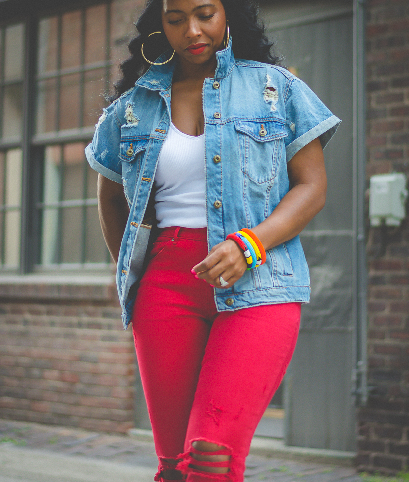 short sleeve jean jacket outfit