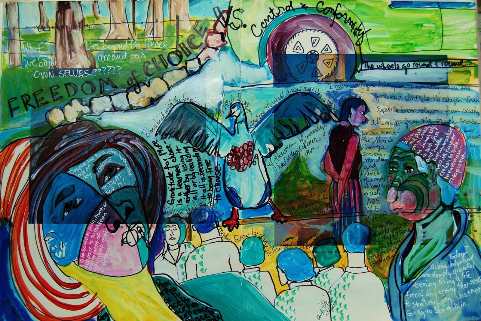 Push Past Ordinary Art Journal Page The Freedom of Choice