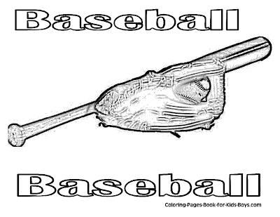 Baseball Glove And Bat Coloring Pages