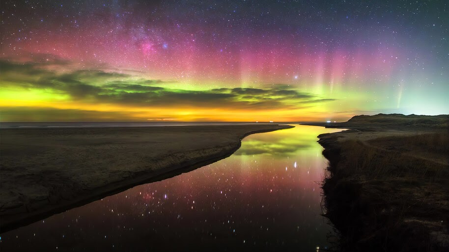 Northern Lights, Aurora Borealis, River, Scenery, 4K, #6.978