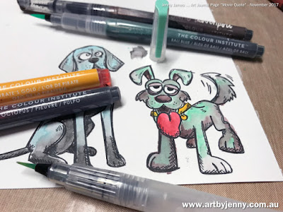 Colouring Tim Holtz Crazy Dogs with Jane Davenport Mixed Media Mermaid Markers