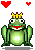 love prince charming frog jumping gif cute happy green hearts crown