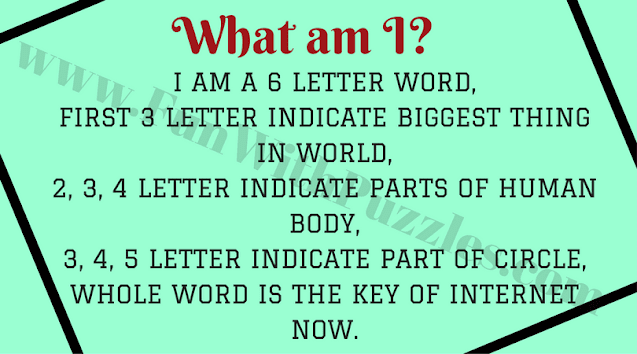 English Puzzles and Answers: What am I? word puzzle