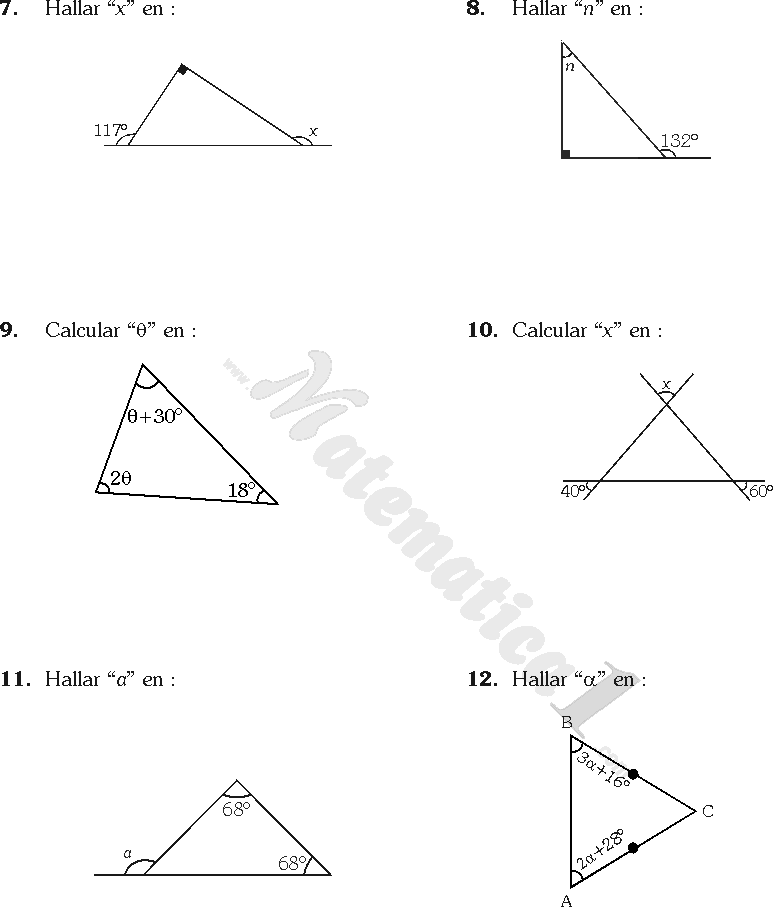 Triangulos Ejercicios De Geometria De Sexto De Primaria Complemente el ejercicio con actividades interactivas, audiovisuales y/o dinámica si lo considera necesario. triangulos ejercicios de geometria de