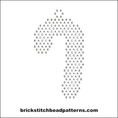 Click for a larger image of the Christmas Candy Cane brick stitch bead pattern word chart.