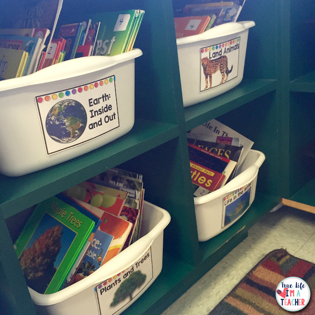 A detailed picture tour of setting up, organizing, and decorating a 1st grade classroom.