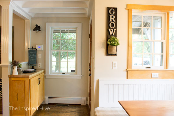 Kitchen before and after. Budget friendly farmhouse kitchen transformation.