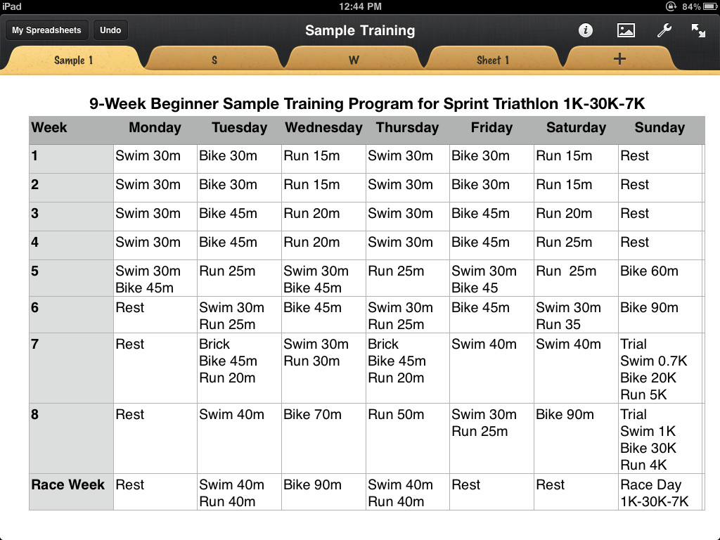 Samples program. Training program. Sprint Sample. Individual Training program. Cycle Training Plan.