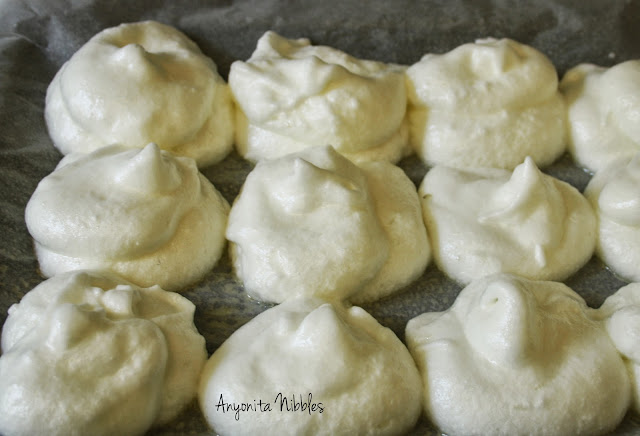 Meringues waiting to be baked