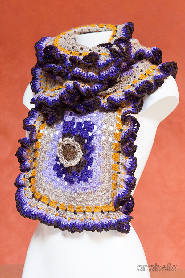 Ruffles crochet scarf by Anabelia Craft Design