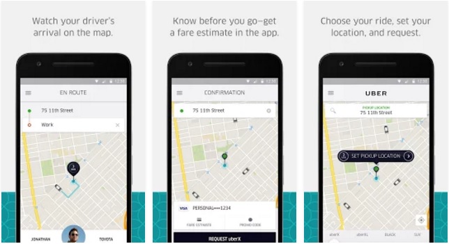 تطبيق أوبر Uber لطلب سيارة اجرة للاندرويد والايفون وويندوز فون 