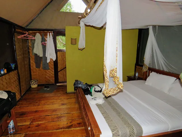 Inside the Tent at Bush Lodge in Uganda