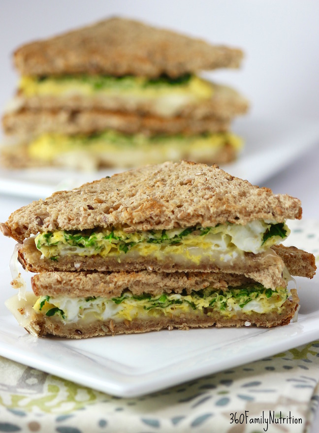 360FamilyNutrition Easy Spinach Egg Sandwich