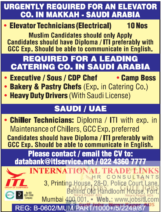 Leading company Jobs for Saudi Arabia & UAE Gulf Jobs for Malayalees